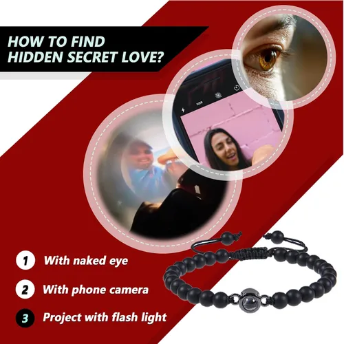 Miniatura 5 de ChiCoko Pulsera personalizada de proyección de fotos, pulsera personalizable con imagen en el interior para mujeres, hombres, familia, parejas
