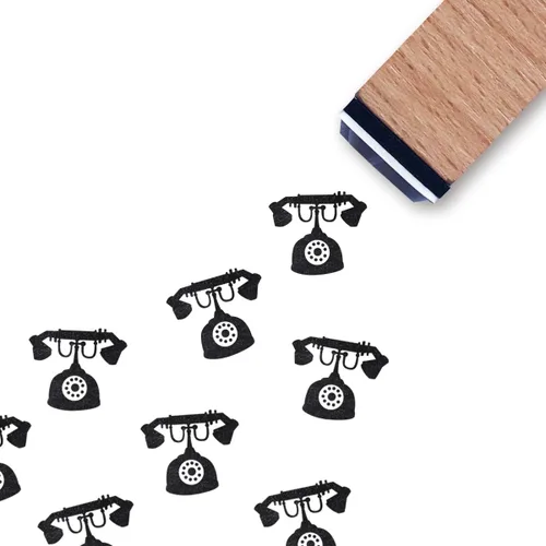 Sello de goma vintage para teléfono, 3/5 pulgadas, pequeño mini sello para álbumes de recortes, planificación de tarjetas