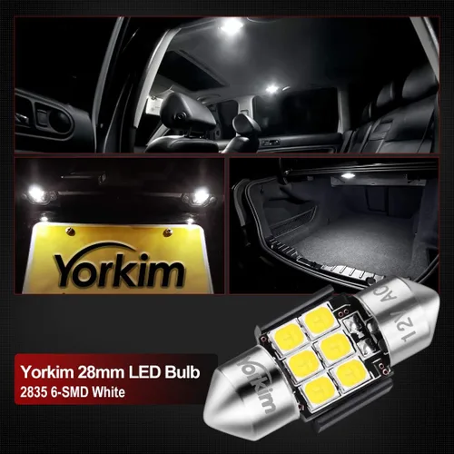 Miniatura 7 de Yorkim Bombilla LED De3175 de 1.102 in, color blanco, súper brillante, 1.102 in, 1.142 in, sin errores, CANBUS 6-SMD 2835 Chipsets para luces