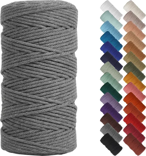 Miniatura 111 de NOANTA - Cuerda de macramé color beige natural, 1/8 pulgadas (3 mm) x 109 yardas (100 metros), cuerda de algodón colorido para colgar en la pared