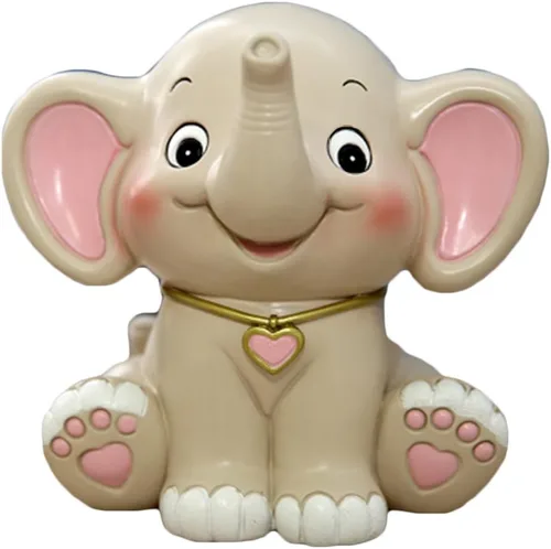 WAIT FLY Lindo elefante en forma de hucha de resina blanca y rosa hucha moneda banco de dinero regalos para los amantes de los niños decoración del