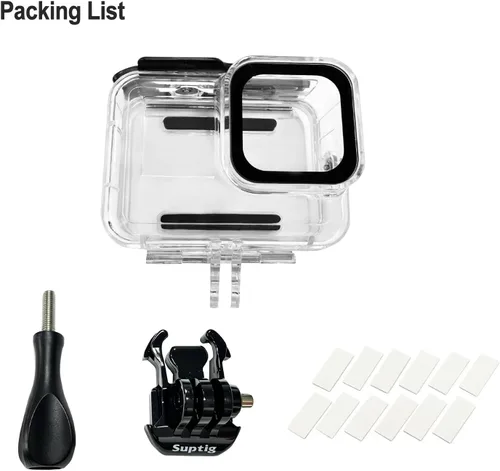 Miniatura 9 de Suptig Carcasa protectora impermeable para GoPro Hero 12/Hero 11/Hero 10/Hero 9 Negro Impermeable 164F