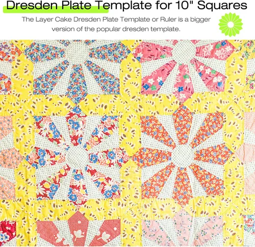 Miniatura 5 de 5 Piezas Reglas de Plantilla Acrílica para Acolchar de 10 Pulgadas Plantilla de Placa Dresden para Acolchar Mantas Hacer Ropa Manualidades DIY