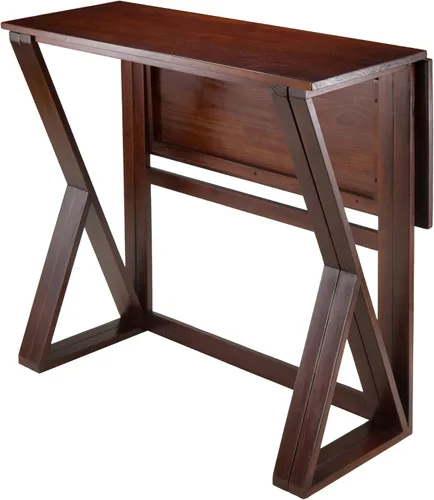 Miniatura 4 de Winsome Harrington - Mesa alta de 3 piezas con 2 taburetes redondos de asiento de 29 pulgadas, color marrón