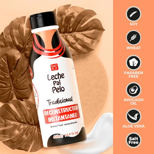 Miniatura 2 de Leche Pal Pelo - Tratamiento Reconstructor Instantáneo de Cabello con Soja, Trigo, Aloe y Aguacate. Proporciona Hidratación Intensiva-14.9 Onzas.