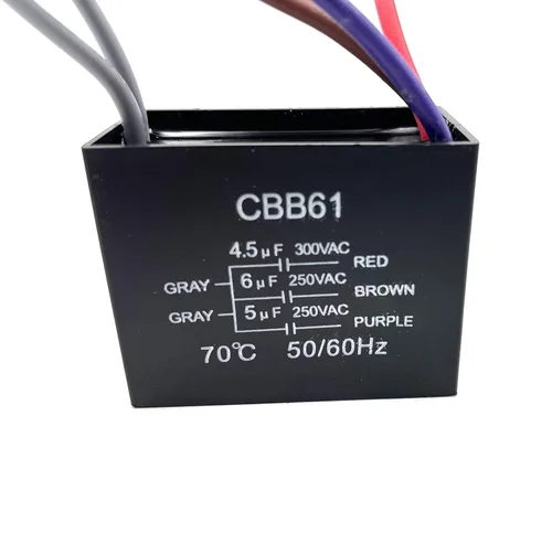 Miniatura 6 de Nuevo condensador de ventilador de techo CBB61 4.5uf + 6uf + 5uf 5 cables 250V