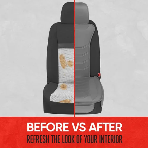 Miniatura 6 de Motor Trend LuxeFit - Fundas de asiento de color gris sólido para autos, camiones, camionetas, SUV (paquete de 2), fundas de asiento de automóvil