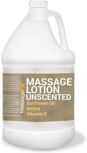 Miniatura 9 de Massage FX Loción de masaje sin perfume, 1/2 galón, loción de masaje profesional para terapia de masaje con aceite de semilla de girasol, árnica
