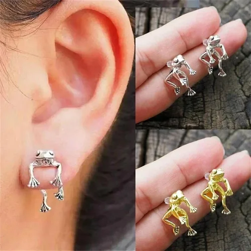 Miniatura 2 de Aretes de rana para niñas, lindos aretes de animal para mujer, regalos de aniversario de cumpleaños