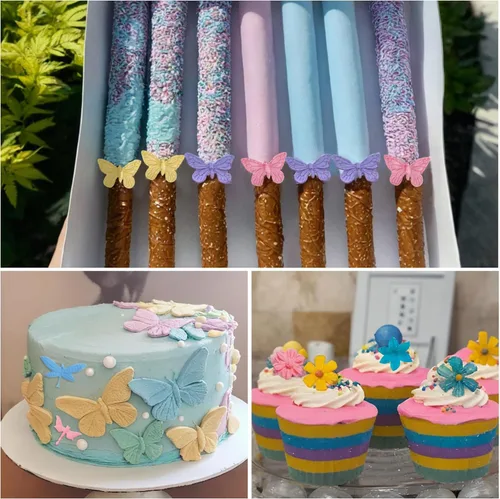 Miniatura 5 de 2 piezas de moldes de silicona con forma de flores, moldes de silicona para fondant y pastel, moldes de arcilla polimérica con forma de flor