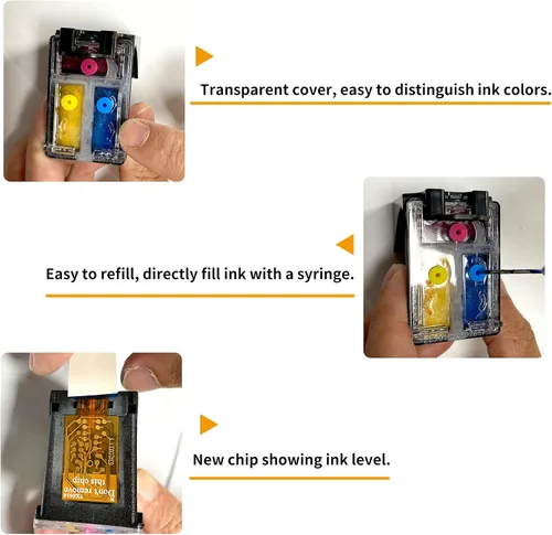 Miniatura 4 de Cartuchos de tinta Ciss 65XL y botellas de repuesto de tinta compatibles con HP Deskjet 3700 3758 3720 3730 3732 2600 2625 2628 2635 2655 2680 3772