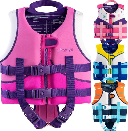 Limmys Chaleco de natación para niños pequeños y niños: panel de espuma integrado, certificado CE, diseño galardonado aprobado por los padres,