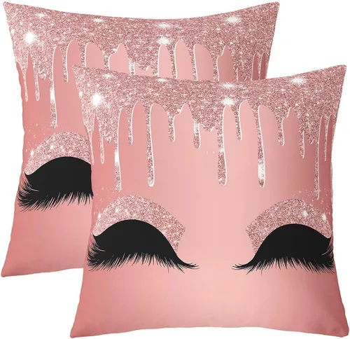 Miniatura 27 de Feelyou Juego de 2 fundas de almohada de leopardo de 16 x 16 pulgadas, fundas decorativas con estampado de guepardo, decoración del hogar, funda