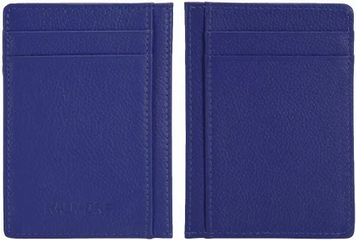 Miniatura 6 de Tarjetero para tarjetas de crédito, de cuero, delgada, minimalista, con bloqueo de RFID, talla única , Azul