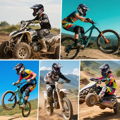 Miniatura 3 de cascos para niños y jóvenes de bicicleta todoterreno, motocross, ATV, BMX, MX, bicicleta todoterreno, casco de motocicleta J-01 con gafas y guantes