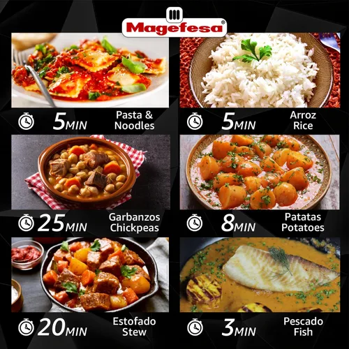 Miniatura 7 de MAGEFESA Practika Plus - Olla a presión de 3.4 cuartos, acero inoxidable 18/10, compatible con inducción, fondo difusor de calor de 5 capas, 5