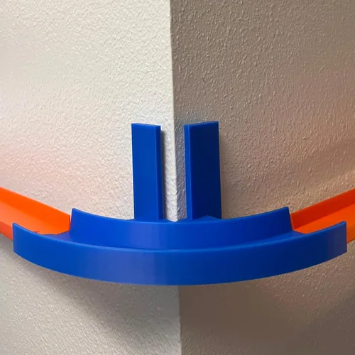Miniatura 3 de Riel de montaje en pared de esquina compatible con Hot Wheels Giro de 90 grados con adhesivo extraíble para montaje en pared Fabricado