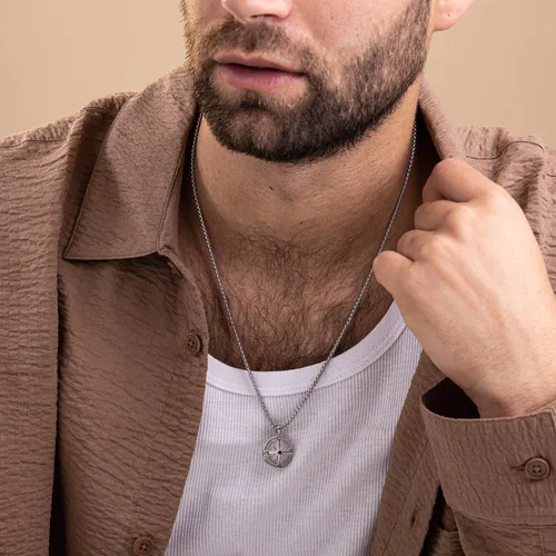 Miniatura 29 de Galis Collar para hombre, collar de cadena de plata de acero inoxidable de alta calidad para hombres, no se deslustra, cadenas para hombres
