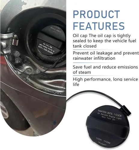 Miniatura 4 de 1 tapa de tanque de combustible para automóvil, tapón de tanque de combustible sellado de plástico ABS a prueba de óxido con cuerda antipérdida