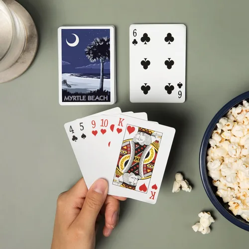 Miniatura 2 de Lantern Press Myrtle Beach, Carolina del Sur, Palmetto Moon (52 cartas de juego, baraja de cartas de tamaño póquer con comodines)