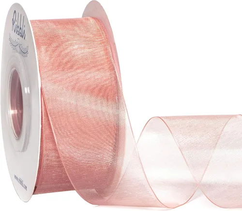Miniatura 43 de Ribbli - Cinta de organza color oro pálido, 1/2 pulgadas x 50 yardas continuas, cinta transparente dorada para envolver regalos, envolver galletas