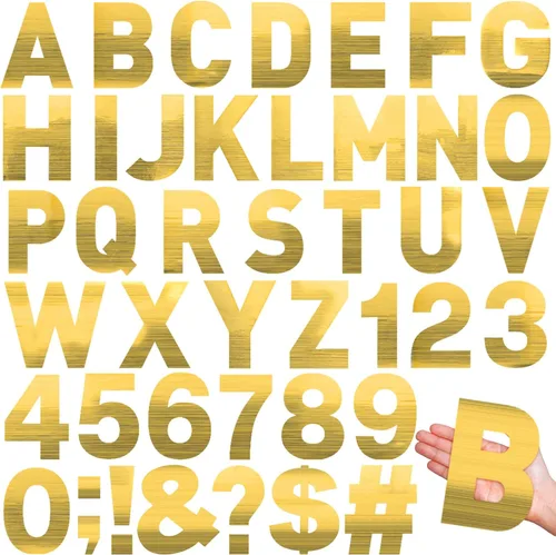 Seajan 184 piezas de calcomanías adhesivas reflectantes de números y letras, paquete de 15 cm de letras gigantes, fondo de vinilo autoadhesivo para