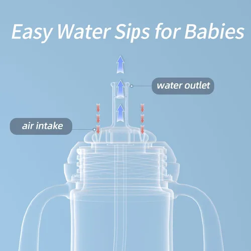 Miniatura 7 de Piifur Vasos para sorber para niños pequeños de 1 a 3 años, popote antiderrames con asa, botella de agua, paquete de 2 unidades, 10 onzas Amarillo