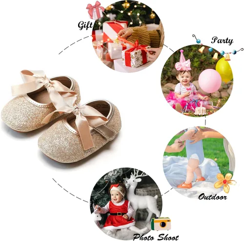 Miniatura 5 de Zapatos de vestir de bebé de suela suave - Zapatos de bebé para caminar, mocasines, suela de goma, zapatos de cuna