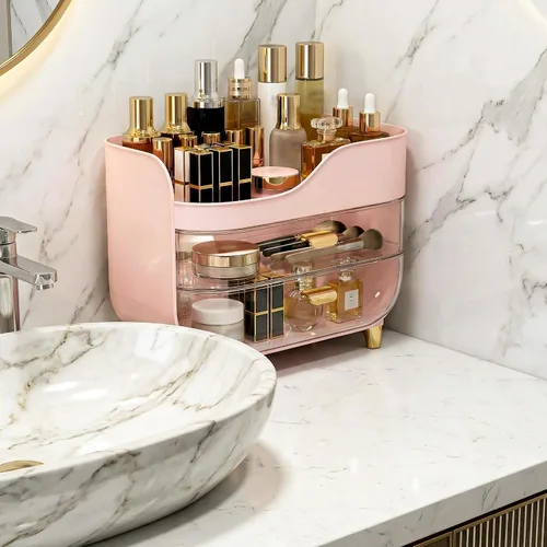 Miniatura 7 de Organizador de maquillaje para tocador con cajones grandes y suaves, organizador de cuidado de la piel extra grande para encimera de baño y tocador