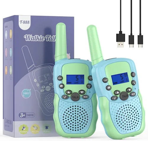 Selieve Walkie Talkies para niños recargables, juguetes para niños o niñas de 4 a 12 años, para interiores y exteriores, rango de 1.9 mi, 22