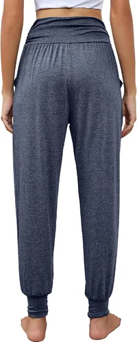 Miniatura 3 de Paquete de 2 pantalones deportivos de yoga para mujer, cómodos pantalones deportivos con bolsillos, casuales, holgados, cómodos, de cintura alta