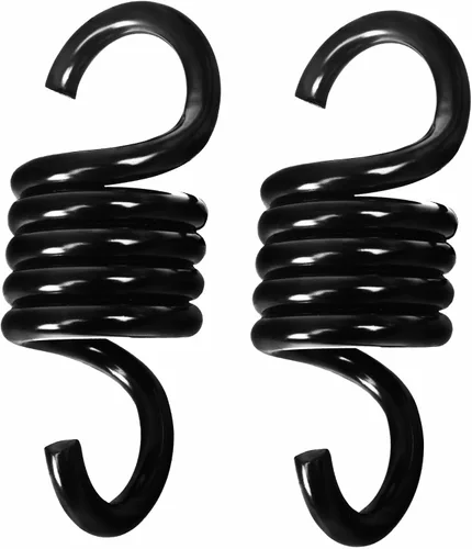 Muelles de columpio para porche, piezas de columpio de patio, color negro, resistentes 2 unidades para colgar columpios de patio, hamaca, bolsa de
