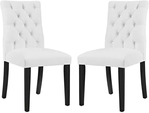 Miniatura 5 de Modway MO- Duchess - Silla de comedor tapizada de piel sintética con botones capitoné, color negro
