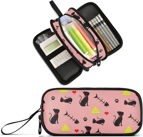 Miniatura 17 de Estuche para lápices de gran capacidad de los años 80 y 90, bolsa para lápices, oficina, escuela, bolsa grande para bolígrafos con almacenamiento