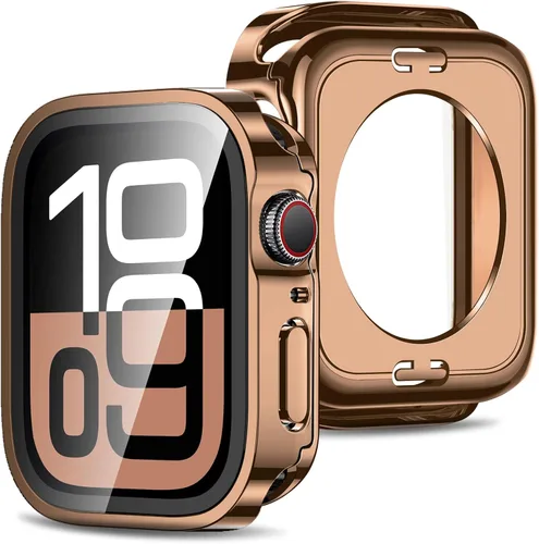 Miniatura 17 de Amizee Estuche 2 en 1 [Paquete de 2] Compatible con Apple Watch Series 9/8/ 7 de 45 mm con Protector de Pantalla Integrado, Cubierta Protectora