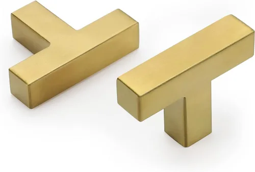 Miniatura 27 de Goldenwarm Paquete de 10 manijas cuadradas de bronce champán de 3 pulgadas (2.992 in) para armarios de cocina, armarios, aparadores y accesorios