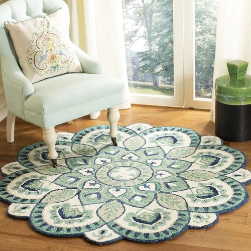 SAFAVIEH - Alfombra de la colección Novelty, modelo NOV604M, estilo floral bohemio rústico campestre, hecha a mano, de lana, ideal para áreas de