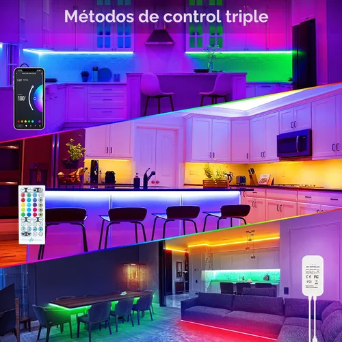 Miniatura 2 de maylit Kit de 10 luces RGB inteligentes para debajo del gabinete, compatible con Alexa y Google Assistant, aplicación y control remoto