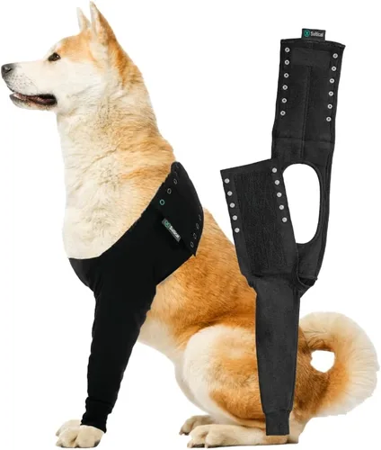 Miniatura 13 de Suitical Manga de Recuperación para Perro, Mediano, Negro Manga única negra