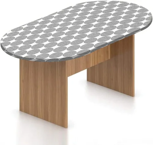 Miniatura 16 de XISUNYA Mantel ovalado ajustable para patio, mantel geométrico de poliéster elástico, mantel ajustable con estampado tribal, se adapta a mesas