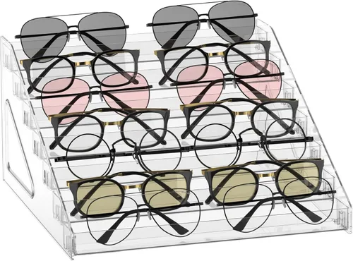 Miniatura 7 de Organizador de gafas de sol - Exhibidor transparente para gafas - Almacenamiento para gafas - Soporte para aceites esenciales - Organizador