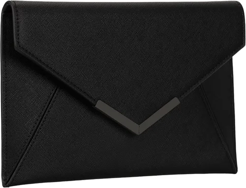Miniatura 2 de Dexmay - Bolso de mano tipo sobre para mujer, tamaño mediano, de piel saffiano, plegable