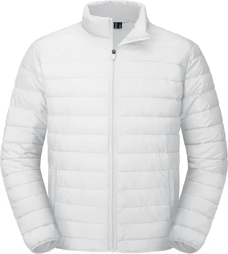 MAGCOMSEN Chaqueta acolchada para hombre, abrigo de invierno ligero y cálido, repelente al agua, chaqueta aislante a prueba de viento
