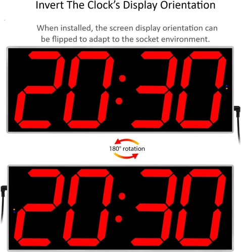 Miniatura 5 de West Ocean Reloj de pared LED digital inteligente grande con WiFi de 6 pulgadas de un solo dígito, cuenta regresiva, DST, reloj de pared digital