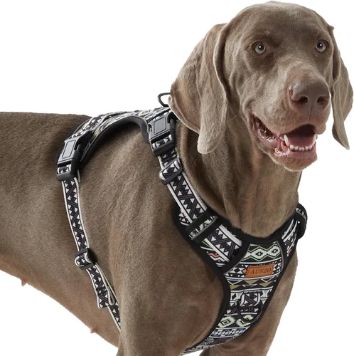 Miniatura 8 de Arnés para perro sin tirones para perros medianos, chaleco reflectante ajustable con asa, para entrenamiento, senderismo, caminar, chaleco gris a