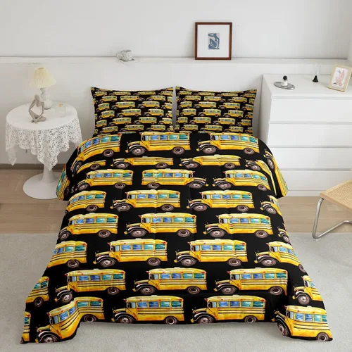 Miniatura 18 de Erosebridal Juego de ropa de cama de tren de dibujos animados para niños y niños, edredón de plumón de vehículos para niños, decoración