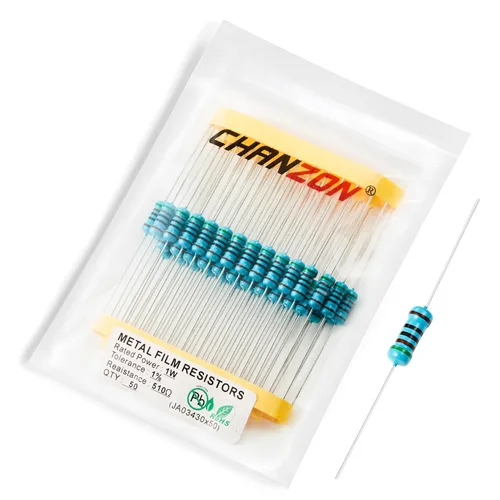 Miniatura 68 de Chanzon 50 piezas 1 W 10 Ω ohm Resistencia de película metálica fija de tolerancia 0.01 ±1% 10R MF Resistencias de agujero pasante con limitación