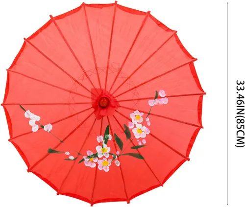 Miniatura 15 de THY COLLECTIBLES Sombrilla china japonesa de 33 pulgadas para bodas, fotografías, disfraces, cosplay, decoración y otros eventos (azul)