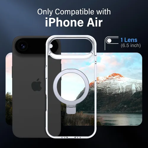 Miniatura 7 de Funda magnética para iPhone Air – [Soporte invisible integrado] [Compatible con MagSafe] [Protección contra caídas de grado militar] Cubierta