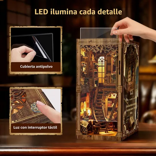 Miniatura 4 de Rincones de libros para adultos, kit de rincón de libros en miniatura para casa de muñecas, kits de modelos, kits de manualidades para adultos